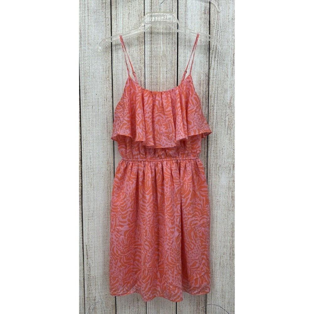 Lilly Pulitzer for Target Mini Dress Size XS Coral Orange Pink Flounce